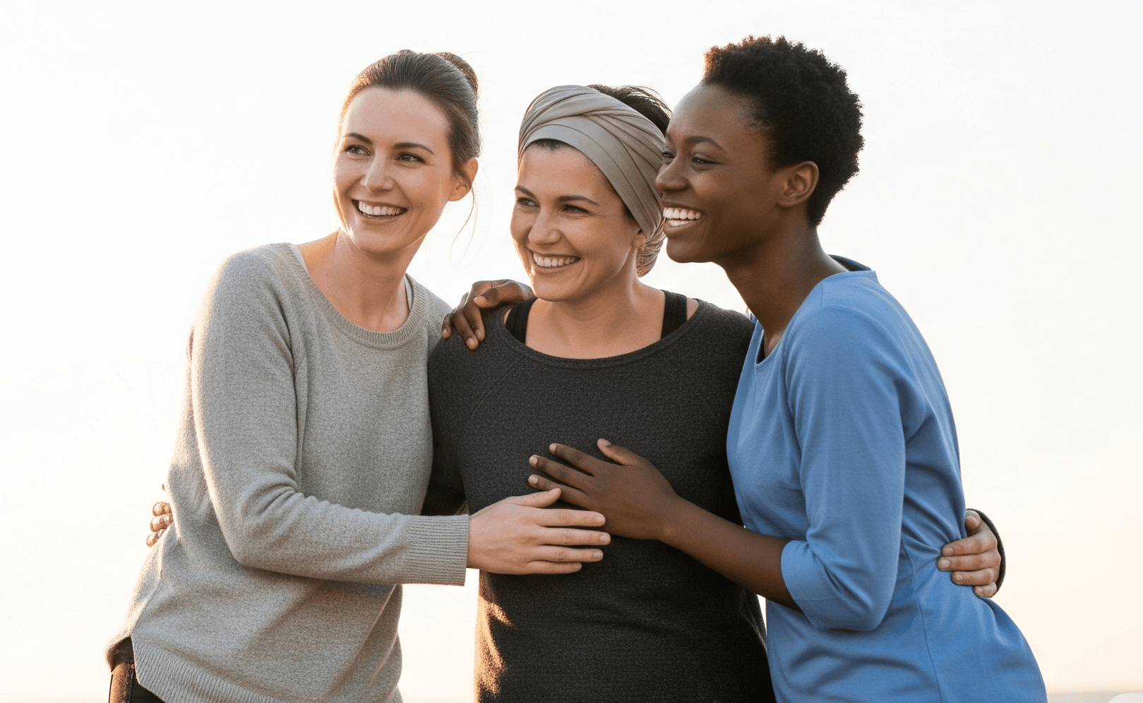 Smiling woman representing hope and strength